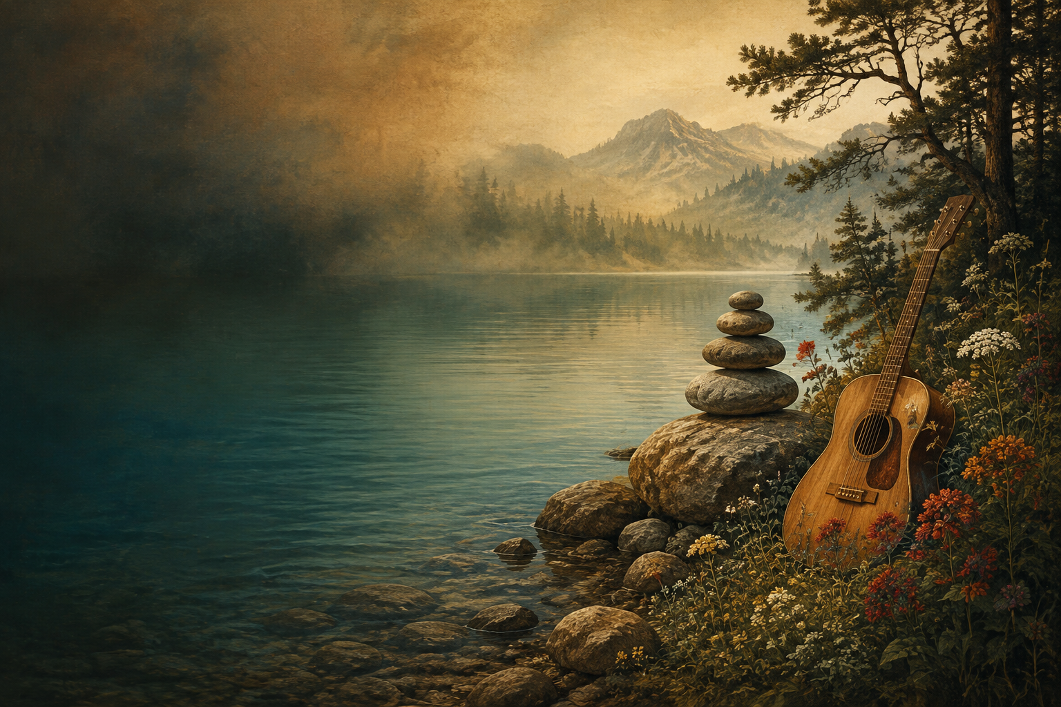 Serene natural landscape symbolizing harmony and balance